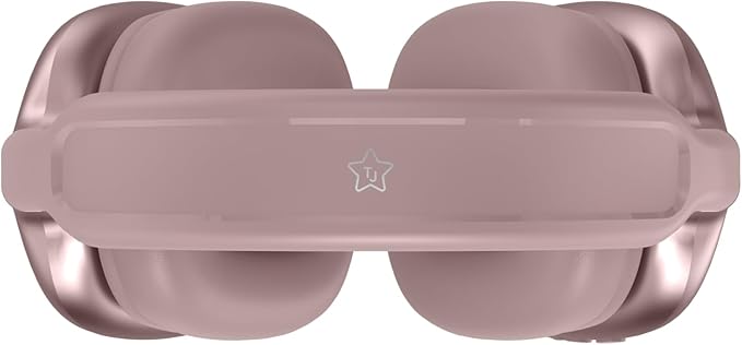 TJ Active Noise Cancelling Bluetooth Over Ear Headphones | Supersoft Leather Wireless Headset Wired Built-in MIC 24H Playtime High Res Audio Travel/Work/School/Students/Running/Gym (Pink)