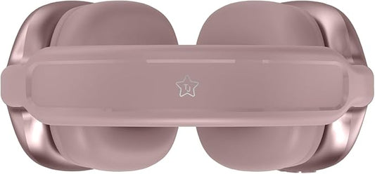 TJ Active Noise Cancelling Bluetooth Over Ear Headphones | Supersoft Leather Wireless Headset Wired Built-in MIC 24H Playtime High Res Audio Travel/Work/School/Students/Running/Gym (Pink)