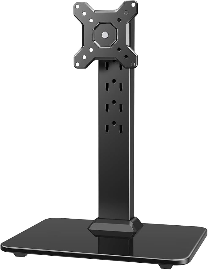 HUANUO Monitor Stand, Freestanding VESA Mount for 13 to 34 Inch Screens, Holds up to 44lbs, 5 Height Options, Swivel Desk Stand Riser with 360 Rotation, VESA 75x75mm/100x100mm