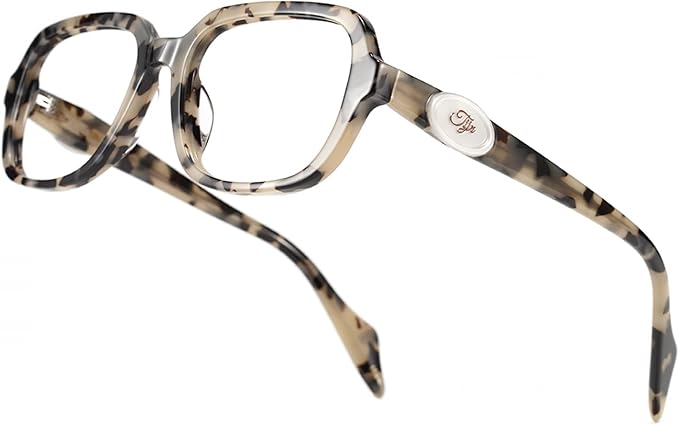 TIJN Vintage Inspired Blue Light Blocking Glasses, Modern Square Acetate Computer Screen Eye Glasses for Woman Men, AL01