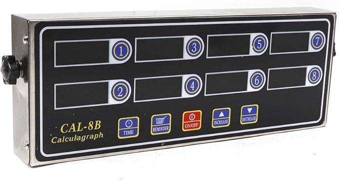 Commercial Digital Kitchen Timer Cooking Timer Reminder Stainless Steel Burger Bakery Restaurant Clock Loud Alarm LED Display Calculagraph Timer (8 Channel)