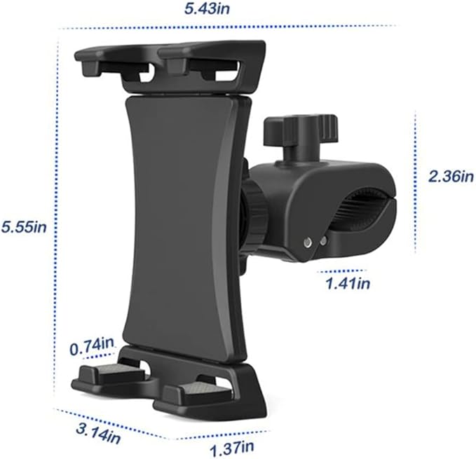 Yiting Tablet Stand, Bike Phone Holder for Indoor Gym Treadmill, Spinning Exercise Bicycle, Mic Stand, Cellphone Mount for iPad Pro, iPad, iPad mini/Air & Smartphones (4.7-12.9")