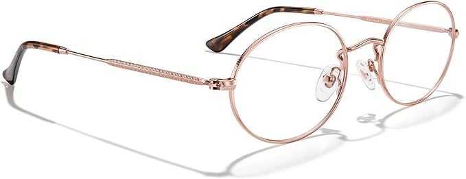 RB. Pilot Oval Reading Glasses for Women Men Blue Light Blocking Computer Thin Metal Full Rim Frame Readers