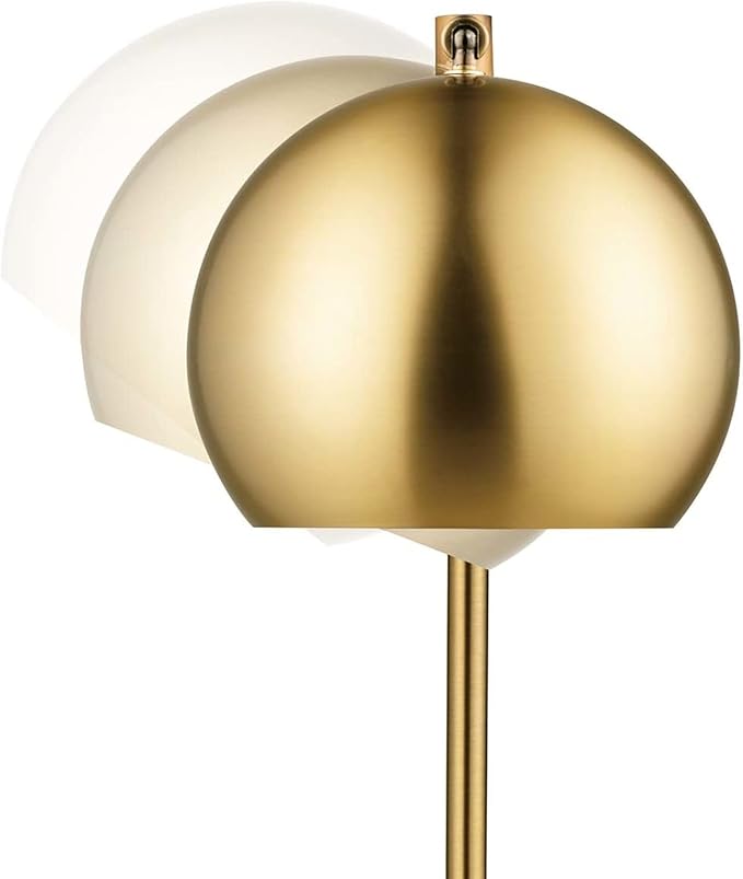 GLOBE Electric 52915 Molly 18" Desk Lamp, Matte Brass, Black Fabric Cord, in-Line On/Off Rocker Switch, Title 20 LED Bulb Included