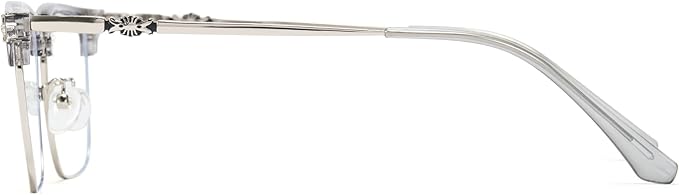 Cyxus Men Blue Light Blocking Glasses Half Rimless Computer Gaming Glasses Square Fashion Glasses 8133