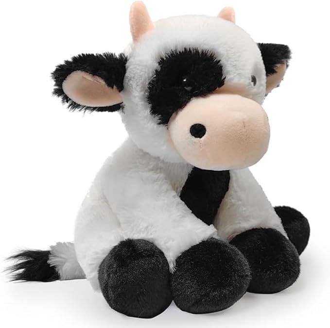Plush Cow Sitting Stuffed Animal Toys, Realistic Cow Stuffed Animals Plush Toy Filled in Limbs 8.5 Inch Soft Huggable Gifts for Kids with Stuffed Animals Birthday Gift for Girls Boys
