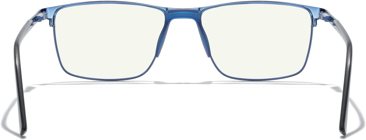 MERRY'S Fashion Blue Light Blocking Glasses - Reading Glasses Metal Frame Spring Hinge Readers for Men Eyeglasses
