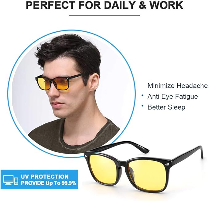 Cyxus Blue Light Glasses for Men Women Reduce Eye Strain UV Blocking for Computer Screen 8082