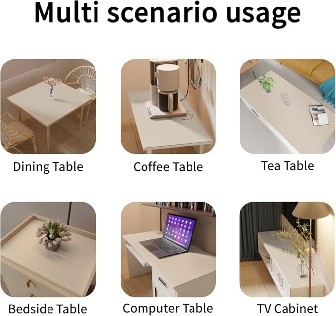 Table Cover Rectangle for Dining Room Table - Can Be Used On Both Sides Waterproof and Easy to Clean Good Flatness Used for Dining Table(Off White+Light Gray 44x96)