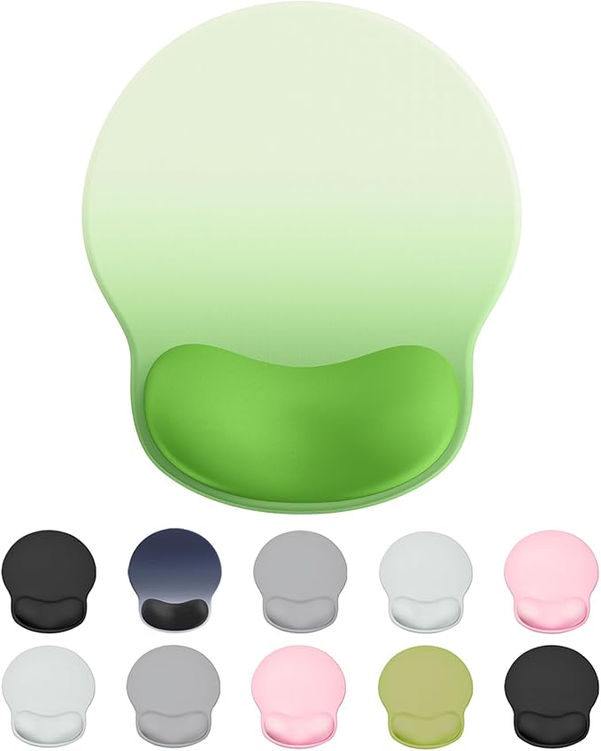 Ergonomic Mouse Pad Wrist Support, Comfortable Mouse Pad Wrist Rest, Relieve Wrist Pain Gel Mouse pad, Non-Slip Rubber Base Mousepad for Laptop, Computer(Gradient Green)