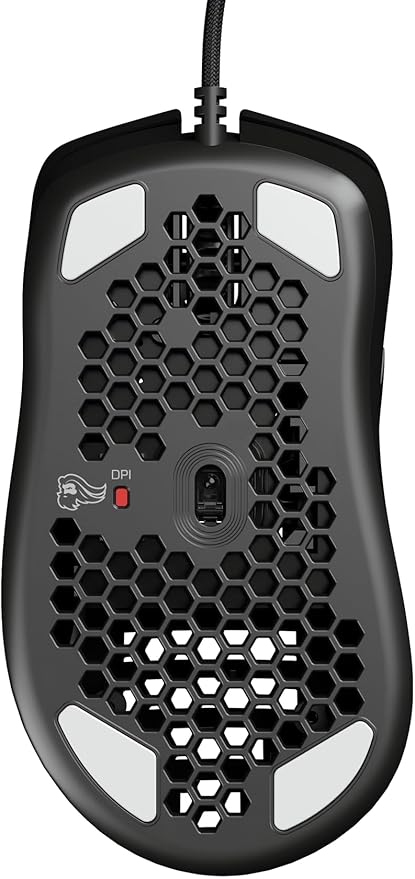 Glorious Model D- (Minus) Wired Gaming Mouse - 61g Superlight Honeycomb Design, RGB, Ergonomic, Pixart 3360 Sensor, Omron Switches, PTFE Feet, 6 Buttons - Matte Black