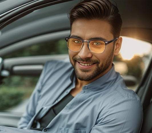 Night driving yellow Blue Light Blocking Glasses Half frame Retro Semi Rimless Clear Lens Glasses Eyewear Men Women