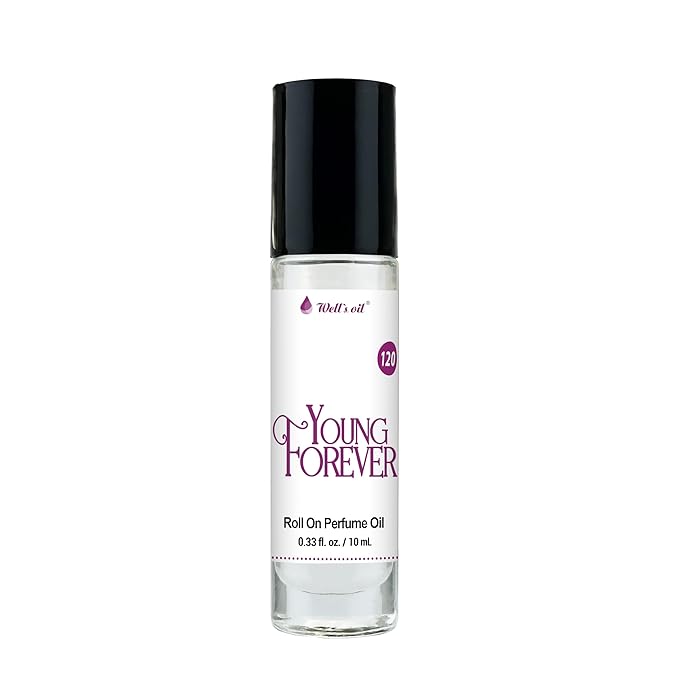 Well's Oil Roll-On Perfume Oil (Young Forever) | Fresh Green Notes | Long-Lasting | Paraben-Free | 0.33 Fl Oz / 10 ml