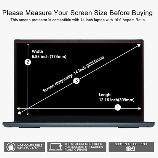 2 Pack 14Inch Laptop Anti-Blue Screen Protector for HP/Dell/Asus/Acer/Sony/Samsung/Lenovo/Razer Blade Aspect Ratio 16:9 Anti-Glare(With Metal Camera Cover)