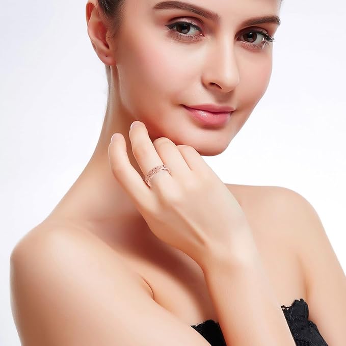 Anxiety Ring for Women Spinner Ring Fidget Ring Stainless Steel Spinner Rings Fidget Toys Adults Fidgit Rings Set Rose Gold Silver Rainbow Size 7