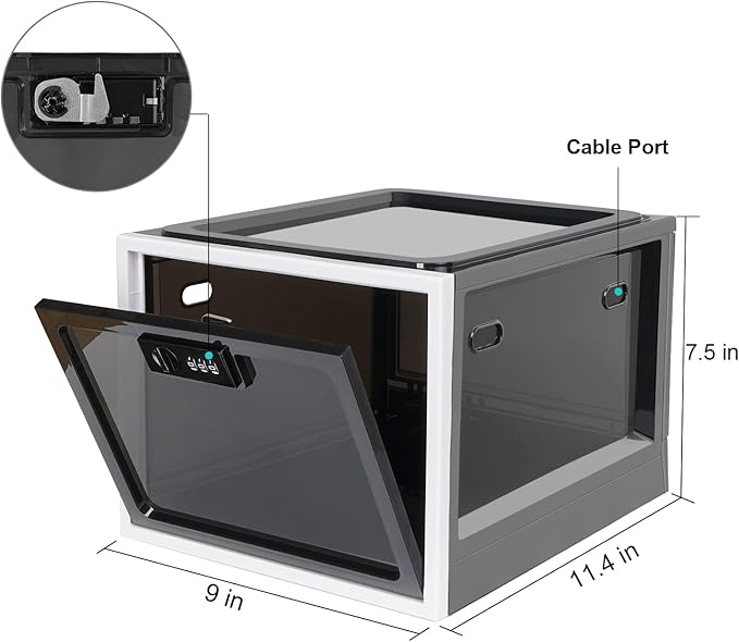 Lalifebuss Medicine Lock Box, Medication Lockable Container for Refrigerator Food Safe Locking Box Tablet Phone Locked Box for Kitchen Home School and Office Safety