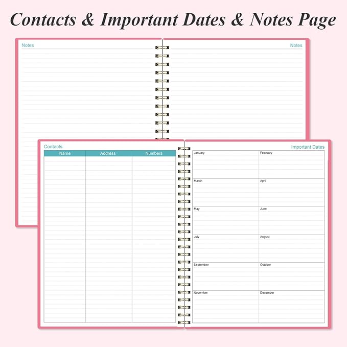 2025-2026 Planner - 17 Months Weekly & Monthly Planner from August 2025 - December 2026, Academic Planner 2025-2026 with Elastic Closure, Inner Pocket, 8.5" x 11", Pink