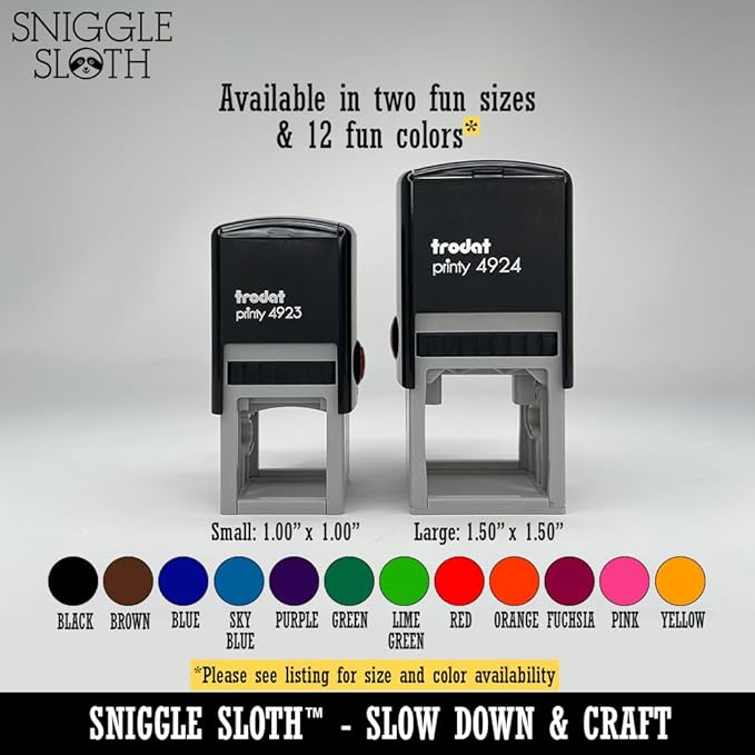 Blank Calendar Monday Start Goal Habit Tracker Self-Inking Rubber Stamp Ink Stamper - 1 Inch Small - Yellow Ink