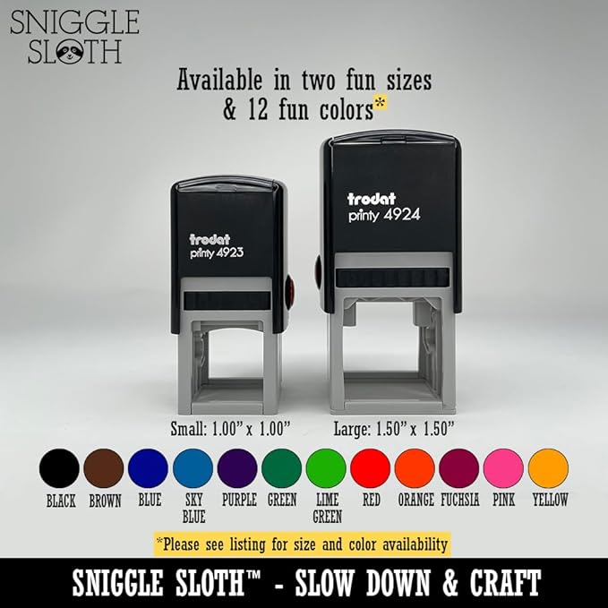 Blank Calendar Monday Start Goal Habit Tracker Self-Inking Rubber Stamp Ink Stamper - 1 Inch Small - Brown Ink