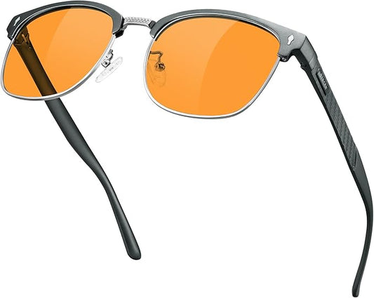 BIRCEN Blue Light Blocking Glasses: Al-Mg Metal Bluelight Computer Clear Glasses for Men Women Anti Eyestrain Office Home