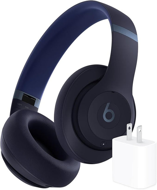 Beats Studio Pro Bluetooth Noise Cancelling Headphones with Apple 20W USB-C Power Adapter - Navy