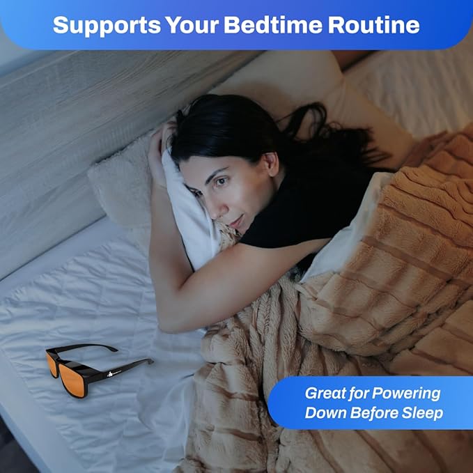 DefenderShield Premium Fit-Over Blue Light Blocking Glasses - Superior Blocking from Gaming PC & Cell Phone Screen Glare.