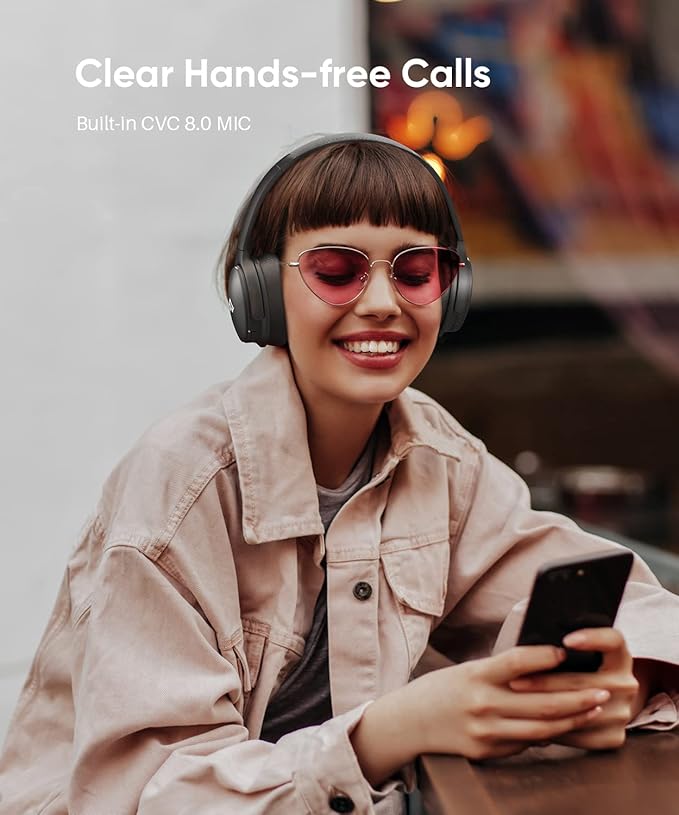 INFURTURE Upgrade Active Noise Cancelling Headphones, H1 Wireless Over Ear Bluetooth Headphones, Deep Bass Headset, Low Latency, Memory Foam Ear Cups,90H Playtime