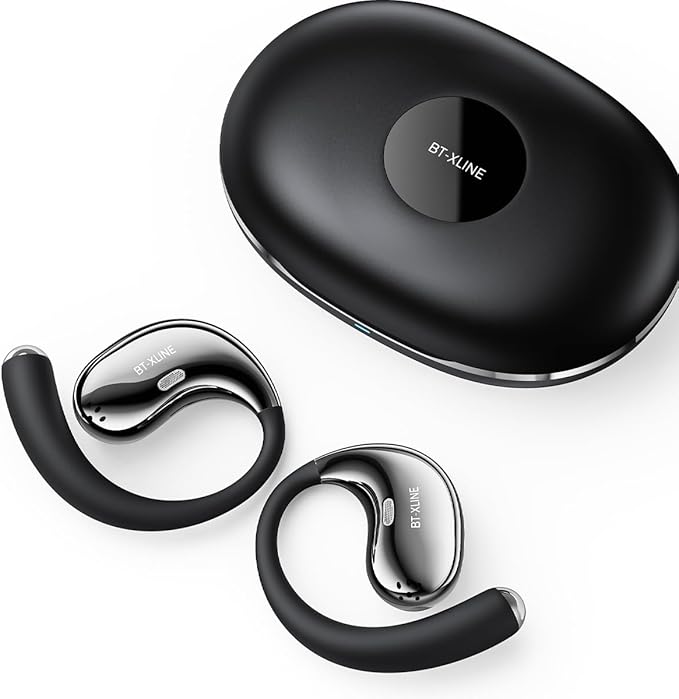 Open Ear Bluetooth Headphones, Ear Hook Headphones, Wireless Ear Buds with Earhooks, Touch Control Earphones Sport Headsets for Running, Hiking & Outdoors