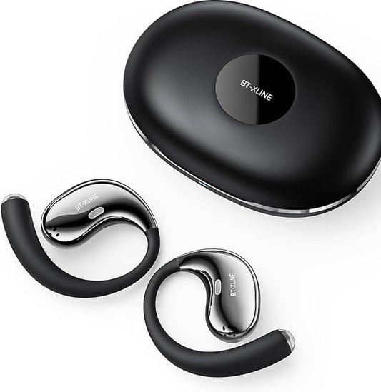 Open Ear Bluetooth Headphones, Ear Hook Headphones, Wireless Ear Buds with Earhooks, Touch Control Earphones Sport Headsets for Running, Hiking & Outdoors