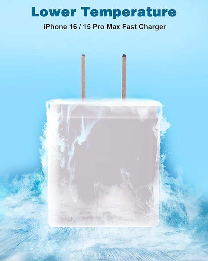 10FT Apple iPhone 17 16 Charger,2Pack Extra Long 10Foot Type C Cable Cord 20W USBC Charger Travel Plug Super Quick Charging for iPhone 17 Air/17 Pro/17 Pro Max/16e/16 Pro/16 Pro Max/15/15 Pro Max/iPad