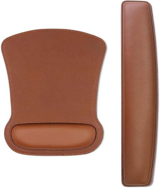 RICHEN Keyboard Wrist Rest Pad and Mouse Wrist Rest Support Mouse Pad Set,Sturdy & Comfortable & Lightweight for Easy Typing & Pain Relief-Ergonomic Support (Brown)