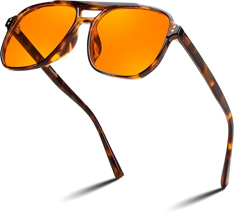 FEISEDY Amber Blue Light Glasses for Computer Gaming Anti Eyestrain Sleep Glasses G2835