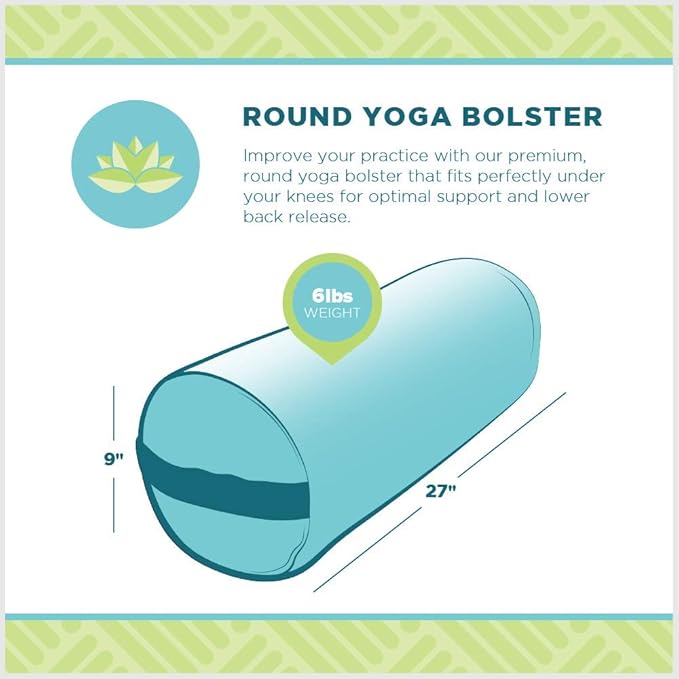 Bean Products Yoga Bolster - Made In The USA With Eco Friendly Materials - Round or Rectangular Support Cushions That Elevate Your Practice - Organic Hemp Cover