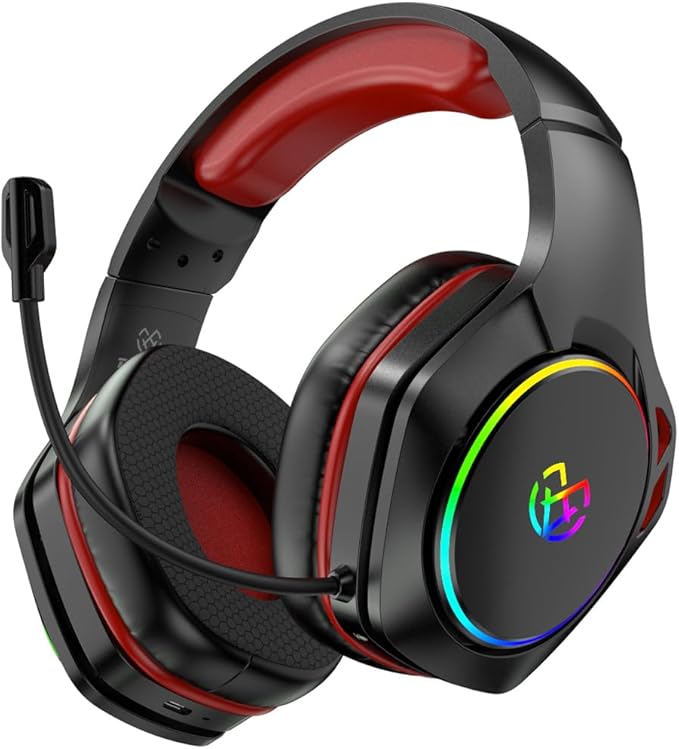 Wireless Gaming Headset 2.4 GHz for Ps5/Ps4/PC, 40 Hr Battery, Lossless Audio Bluetooth 5.3 Wireless Gaming Headphones, Ultra-Stable Connection, Noise-canceling Mic—Compatible with Switch/Mac/Phone