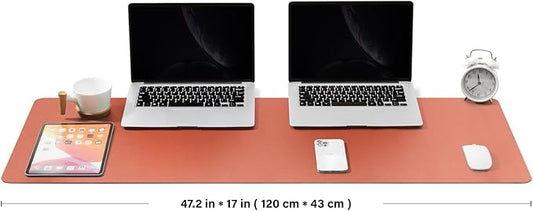 Large Cork Desk Mat - 47.2"x 17" Desk Pad for Office and Home - Ideal for Large Mouse Pad and Desk Mats on Top of Desks(Orange)