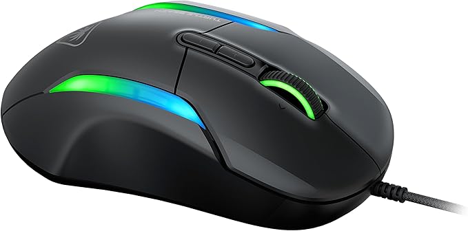 Turtle Beach Kone II – Wired Ergonomic RGB Gaming Mouse, 26K DPI Optical Sensor, 100M Click Life Optical Switches, 23 Customizable Inputs, 4D Scroll Wheel, Pure PTFE Glides - Ash Black