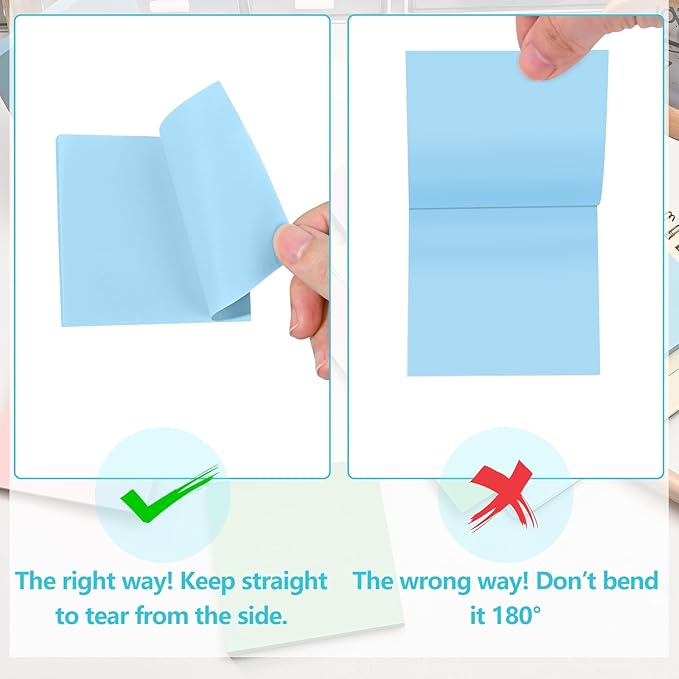 BAYTORY 640 Sheets Pop Paper Up Sticky Notes, 3 x 3 Inches, Self-Sticky Note Pads, Blue Gradient Sticky Pads, Memo Pads for School Office Home Desk Accessories (Blue Series)