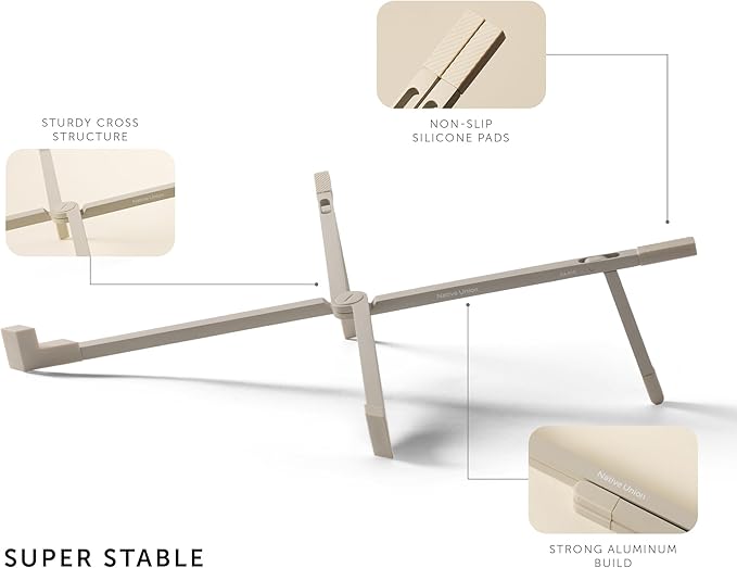 Native Union Fold Laptop Stand – Ultra-Slim Foldable & Portable Laptop Stand – Ergonomic & Optimized Viewing Angle – for 13 to 16 Inch MacBooks & Laptops, 10 to 16 Inch iPads & Tablets (Sandstone)