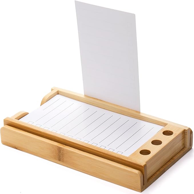 Goaste To Do List Planner with Bamboo Stand, Daily ToDo Checklist Notepad Organizer-100 Pieces Goal Cards, Productivity System Planners Notebook for School, Office Supplies
