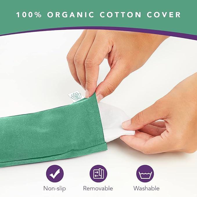 Lotus Lavender Eye Pillow with Flaxseed – Weighted Aromatherapy Mask for Meditation, Yoga & Relaxation – Spa Gift for Women & Men