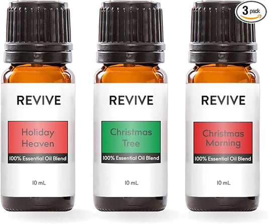 Christmas Trio by Revive Essential Oils - 100% Pure Therapeutic Grade, for Diffuser, Humidifier, Massage, Aromatherapy, Skin & Hair Care