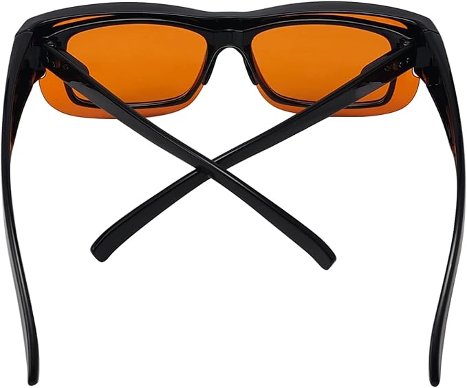 Eyekepper 100% Blue Light Reduction Fitover Anti-Blue Blocking Computer Eyeglasses with Amber Lenses