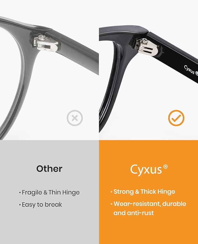 Cyxus 2024 Acetate Square Eyeglasses Frame Women Men Clear Lens Blue Light Blocking Glasses Eyewear Computer Glasses