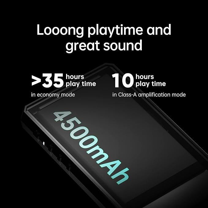 HiBy R5 Gen 2 Hi Res Audio Player Android Mp3 Mp4 Player with Class A Headphone Amplifier High Impedance Low Heat Generation Black