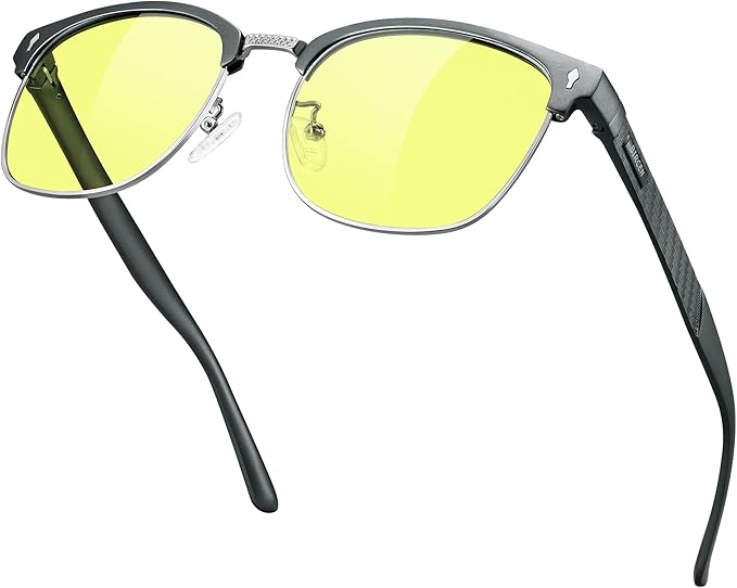 BIRCEN Blue Light Blocking Glasses: Al-Mg Metal Bluelight Computer Clear Glasses for Men Women Anti Eyestrain Office Home