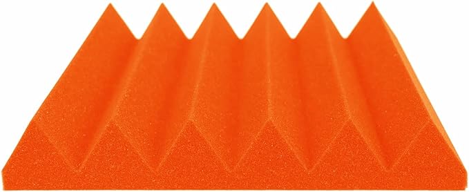 Foam Factory Inc 24 Pack Color Acoustic Foam Panel Studio Soundproofing Wedge Wall Tiles 12” X 12” X 2” (Orange)