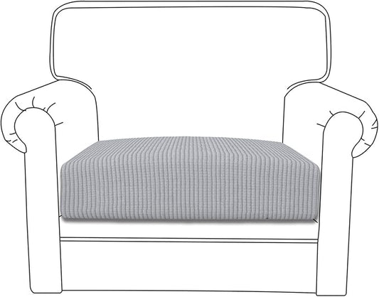 Easy-Going Stretch Chair Cushion Cover Sofa Cushion Furniture Protector Sofa Seat Sofa Slipcover Sofa Cover Soft Flexibility with Elastic Bottom(Chair Cushion, Silver Gray)