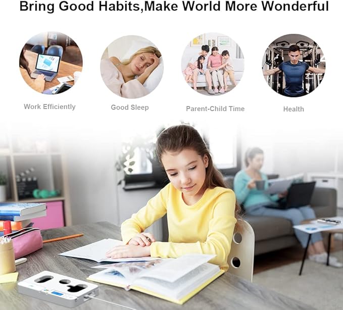 ySky Portable Smart Auto Phone Timer Lock Box for iPhone and Android Phones, Self-Control Timer Locker to Help Kids,Students, Adults Focus Back,Prevent Excessive Games, Mobile Phone Addiction(White)