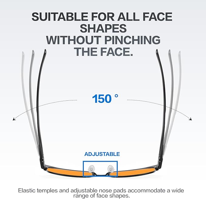 BIRCEN Blue Light Blocking Glasses: Al-Mg Metal Bluelight Computer Clear Glasses for Men Women Anti Eyestrain Office Home