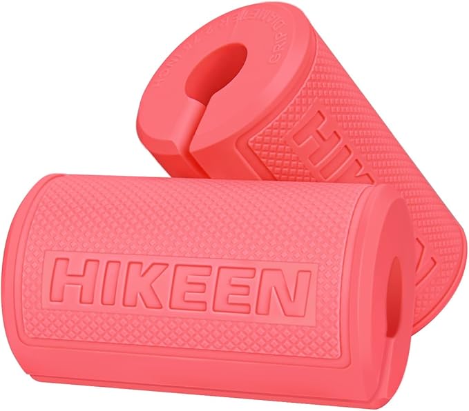 Hikeen Thick Bar Dumbbell Grips,Non Slip Hard Rubber Barbell Grips,Grips for Weight Lifting, Muscle Building-1.77", 2", 2.25" & 2.75" Outer Diameter